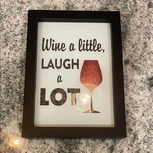 ⭐️Black Framed Wine Quote Art
